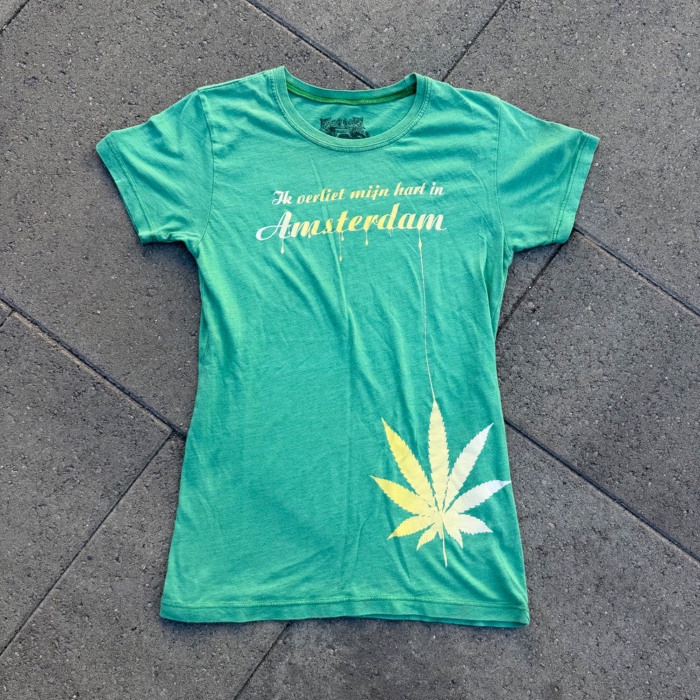 Urban Classics Amsterdam Graphic Tee Green Short Sleeve Medium